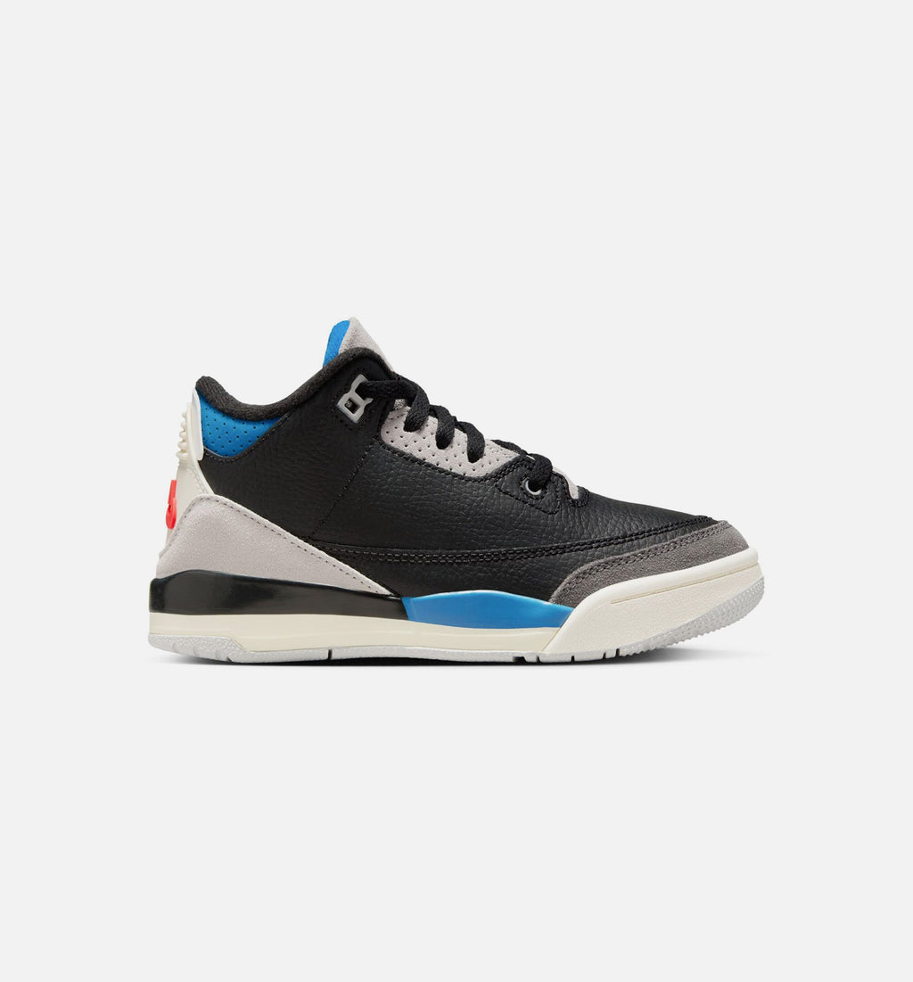 Air Jordan 3 Retro OG Rare Air Preschool – Black/Chile Red/Neutral Grey
