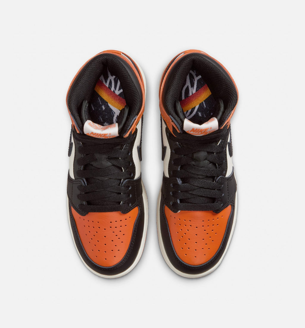Air Jordan 1 Retro High OG Shattered Backboard Grade School – Black/Sail/Starfish
