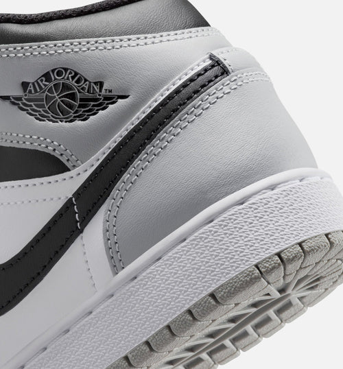 Air Jordan 1 Mid Grade School – White/Light Smoke Grey/Black