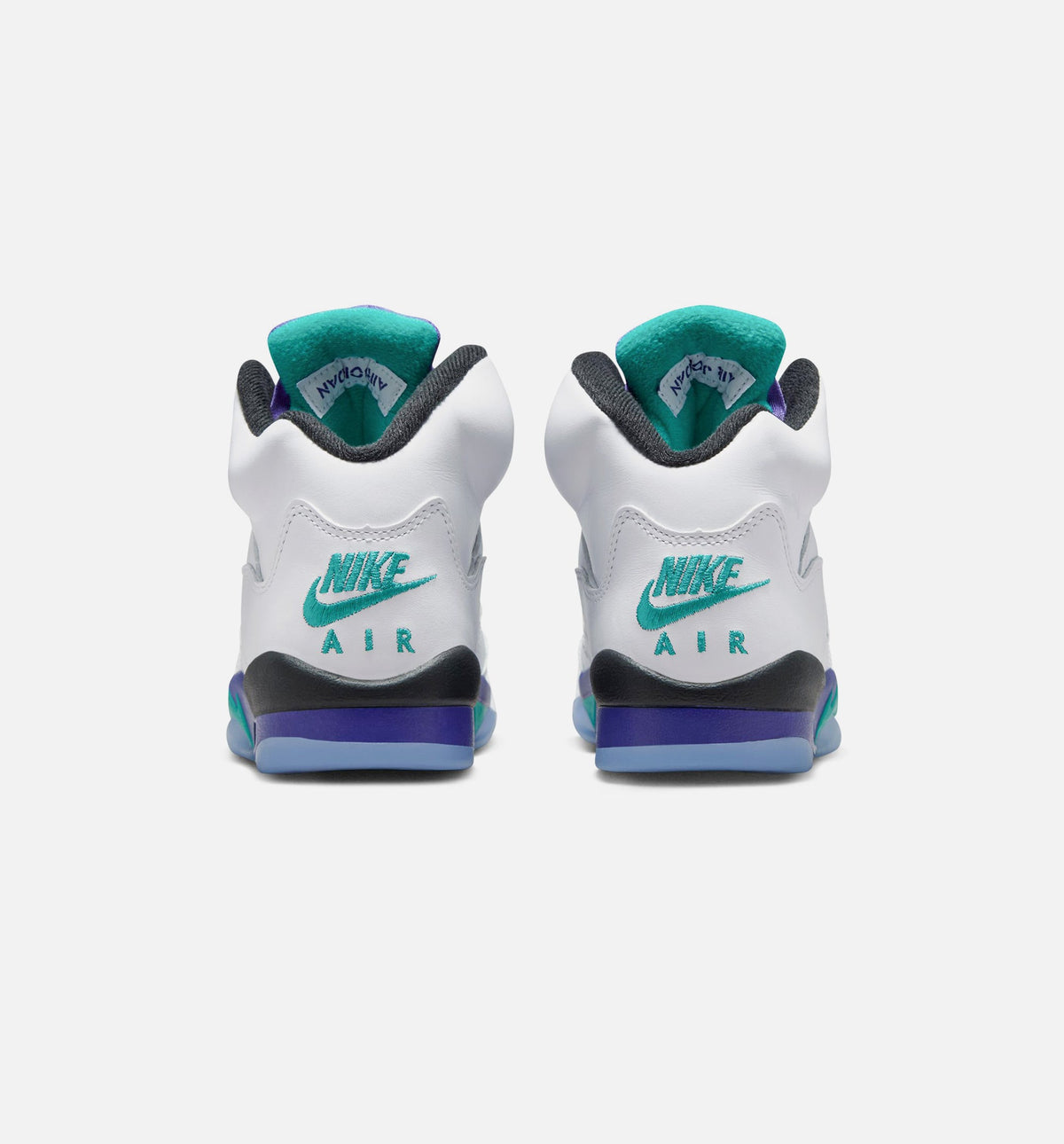 Air Jordan 5 Retro Grape – Grade School Lifestyle Shoe | White/New Emerald/Grape Ice/Black
