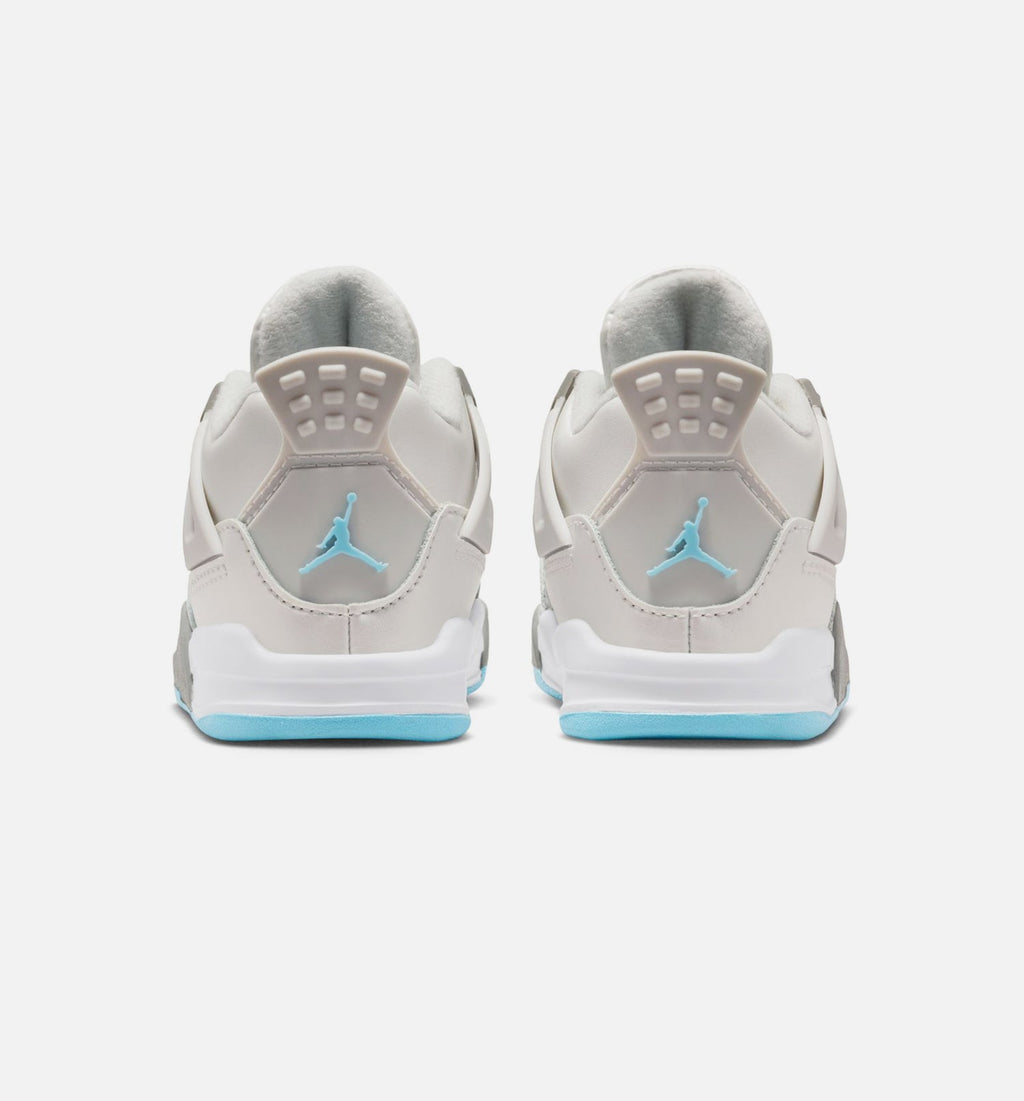 Air Jordan 4 Retro Blue Chill – Infant & Toddler Lifestyle Shoe | Photon Dust/Blue Chill/Flat Pewter/White/Blue Tint