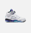 Air Jordan 5 Retro Grape – Grade School Lifestyle Shoe | White/New Emerald/Grape Ice/Black