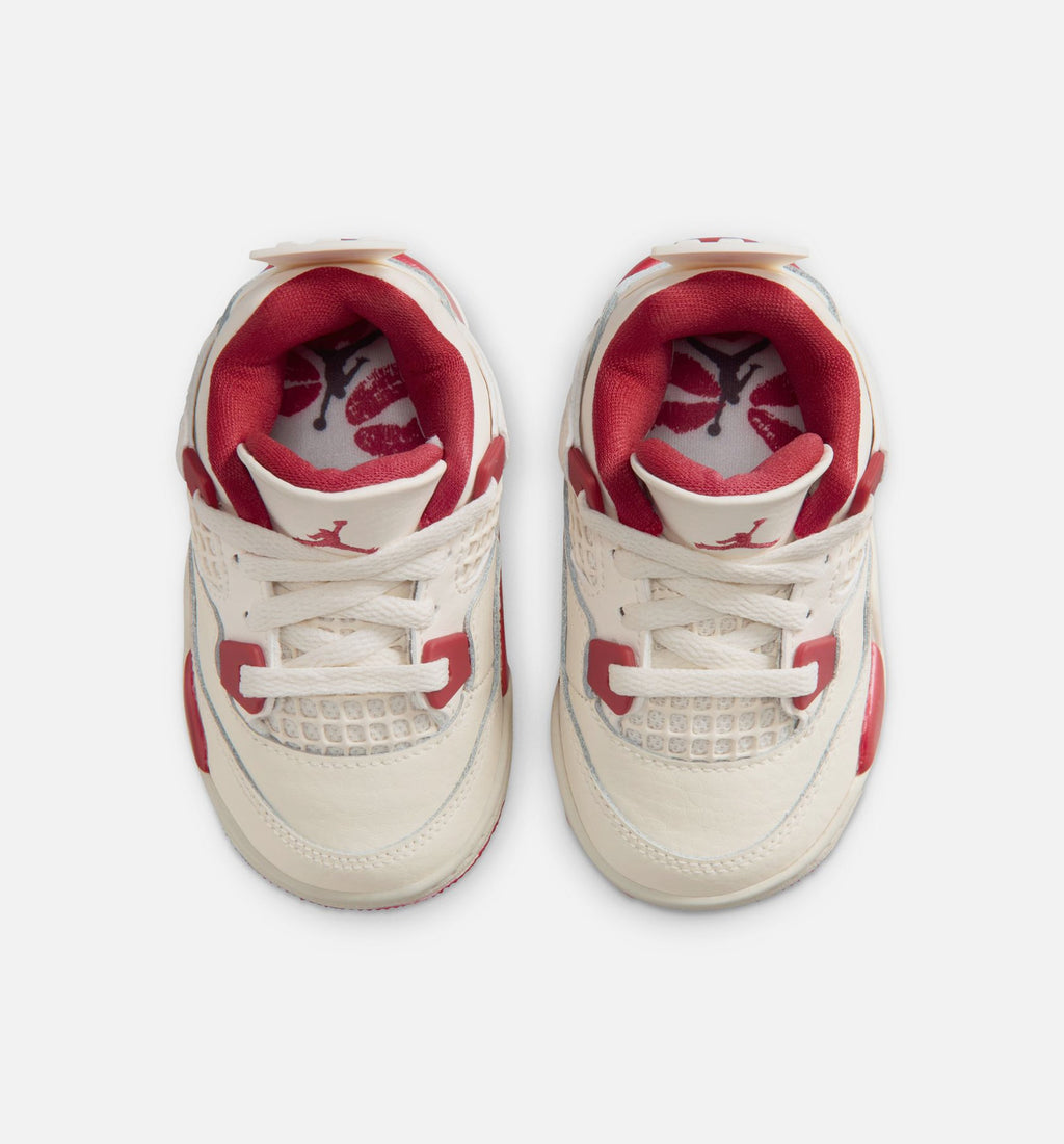 Air Jordan 4 Retro Valentine’s Day – Infant & Toddler Lifestyle Shoe | Pale Ivory/Sierra Red/Tough Red