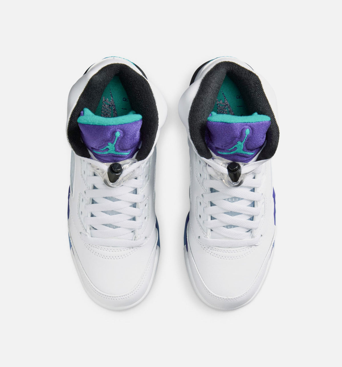 Air Jordan 5 Retro Grape – Grade School Lifestyle Shoe | White/New Emerald/Grape Ice/Black