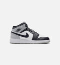 Air Jordan 1 Mid Grade School – White/Light Smoke Grey/Black