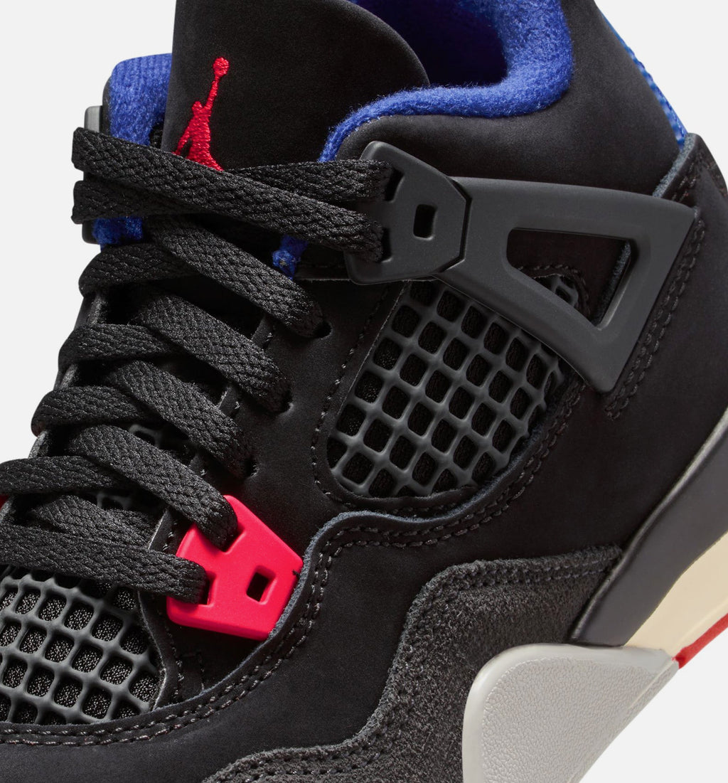 Air Jordan 4 Retro Rare Air Preschool – Black/Fire Red/Deep Royal Blue