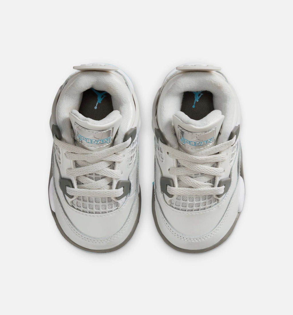 Air Jordan 4 Retro Blue Chill – Infant & Toddler Lifestyle Shoe | Photon Dust/Blue Chill/Flat Pewter/White/Blue Tint