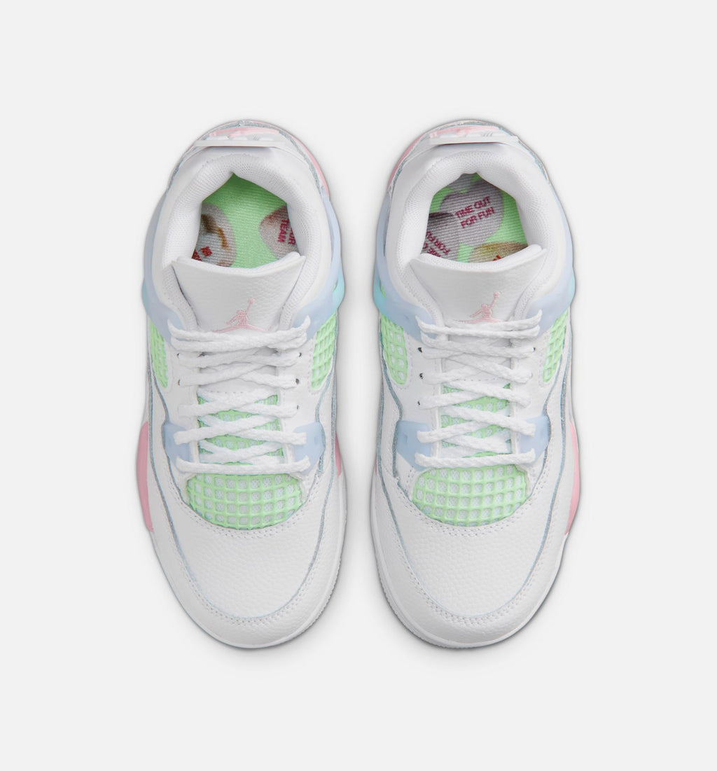 Air Jordan 4 Retro Medium Soft Pink Preschool – White/Medium Soft Pink/Half Blue