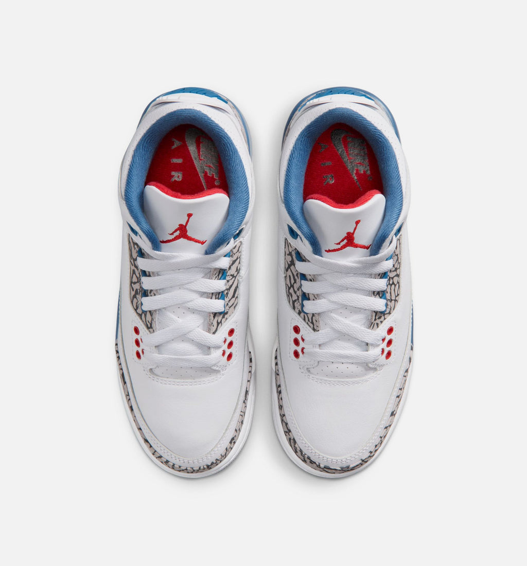 Air Jordan 3 Retro OG True Blue Grade School – White/Fire Red/True Blue
