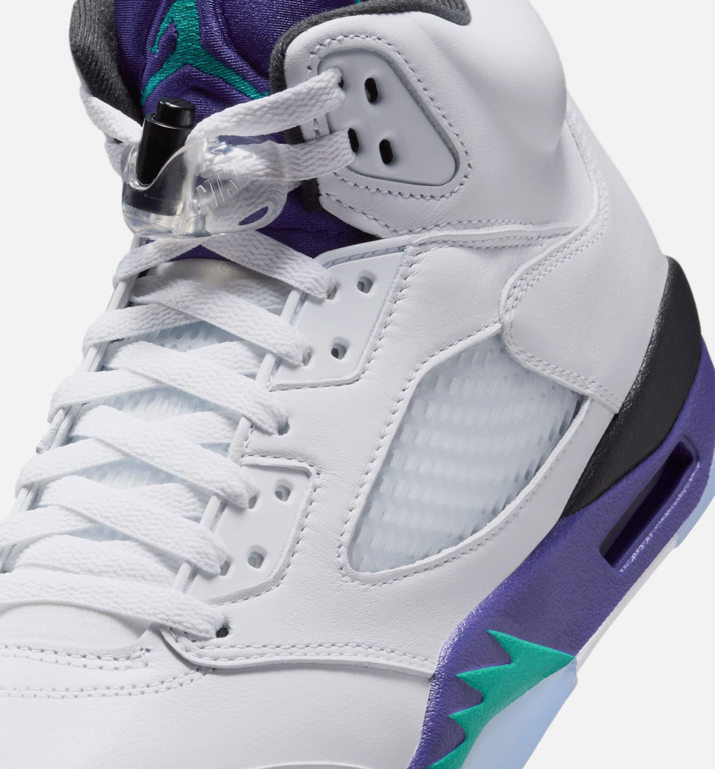 Air Jordan 5 Retro Grape – Men's Lifestyle Shoe | White/New Emerald/Grape Ice/Black