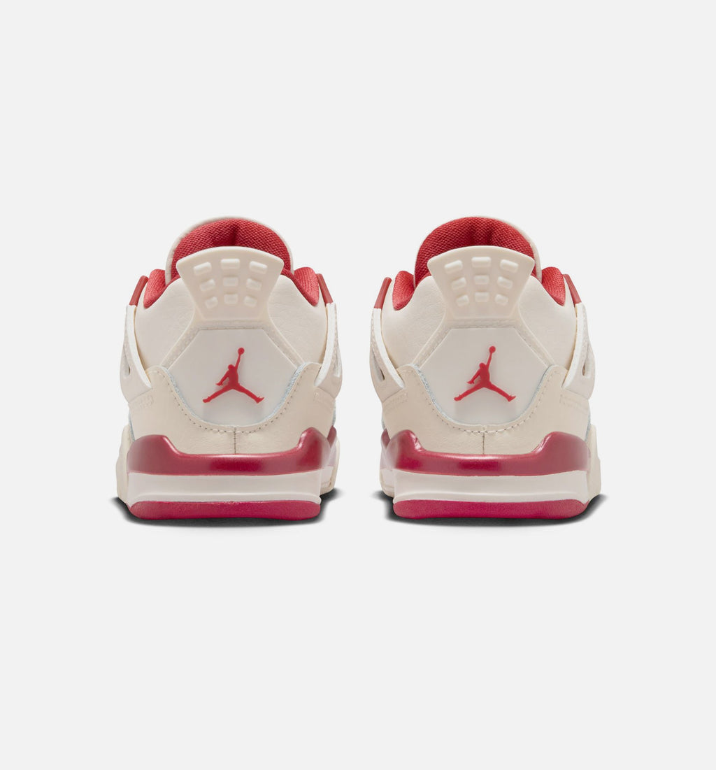 Air Jordan 4 Retro Valentine’s Day – Infant & Toddler Lifestyle Shoe | Pale Ivory/Sierra Red/Tough Red
