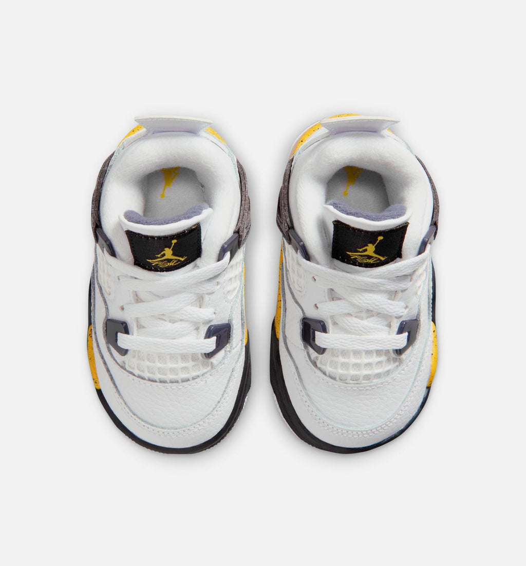Air Jordan 4 Retro Rare Air Tour Yellow – Infant & Toddler Lifestyle Shoe | White/Dark Blue Grey/Black/Tour Yellow