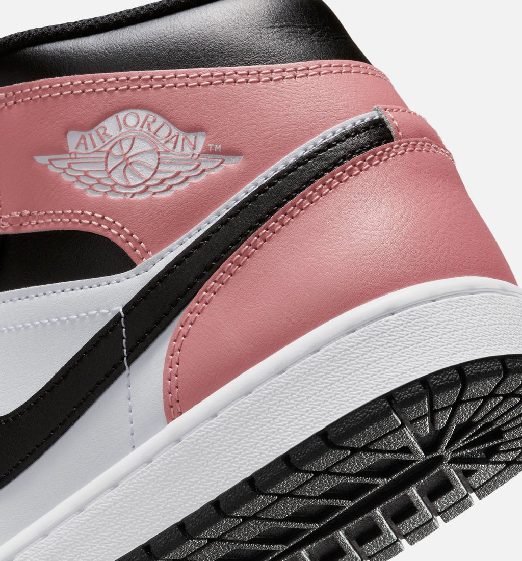 Air Jordan 1 Mid – Men's Lifestyle Shoe | White/Rust Pink/Black