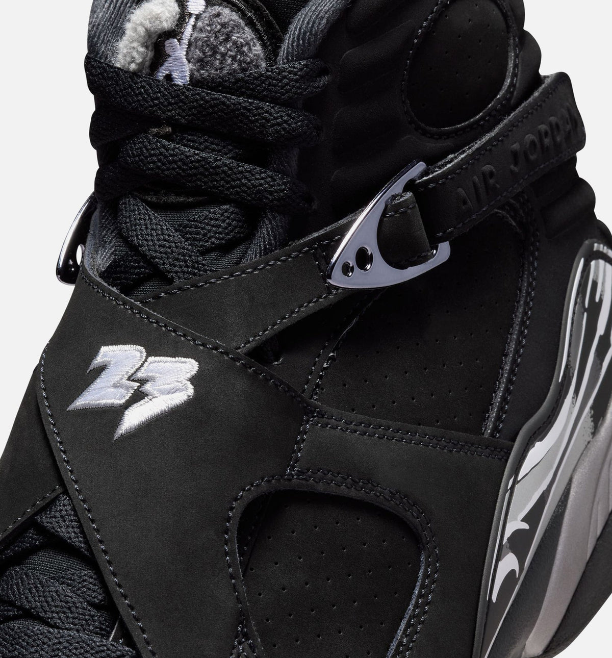 Air Jordan 8 Retro Chrome – Men's Lifestyle Shoe | Black/White/Light Graphite